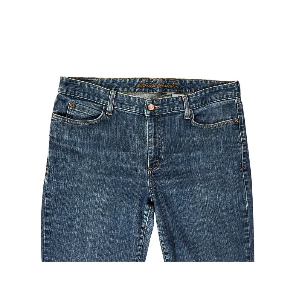 Eddie Bauer Jeans Womens 14R Blue Straight Fit Stretch Cotton Denim Used - Picture 5 of 16